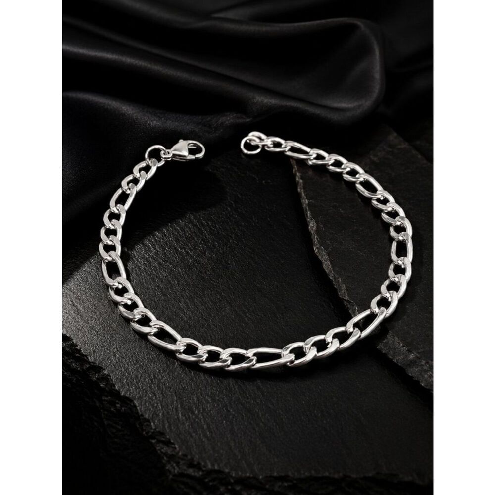 Stainless Steel 4mm Figaro Link Bracelet